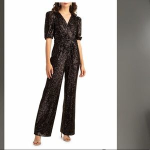 Trina Turk Asandra Sequined Jumpsuit black size 14